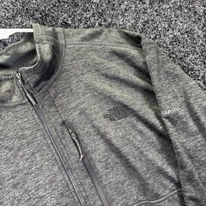 The North Face Mens XXXL Grey Full Zip Fleece Jacket Subaru Logo Mock Neck 3XL